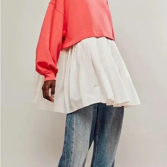 Free People Eleanor Size XL, Watermelon Wedge Two-Tone Dress - Picture 2 of 8